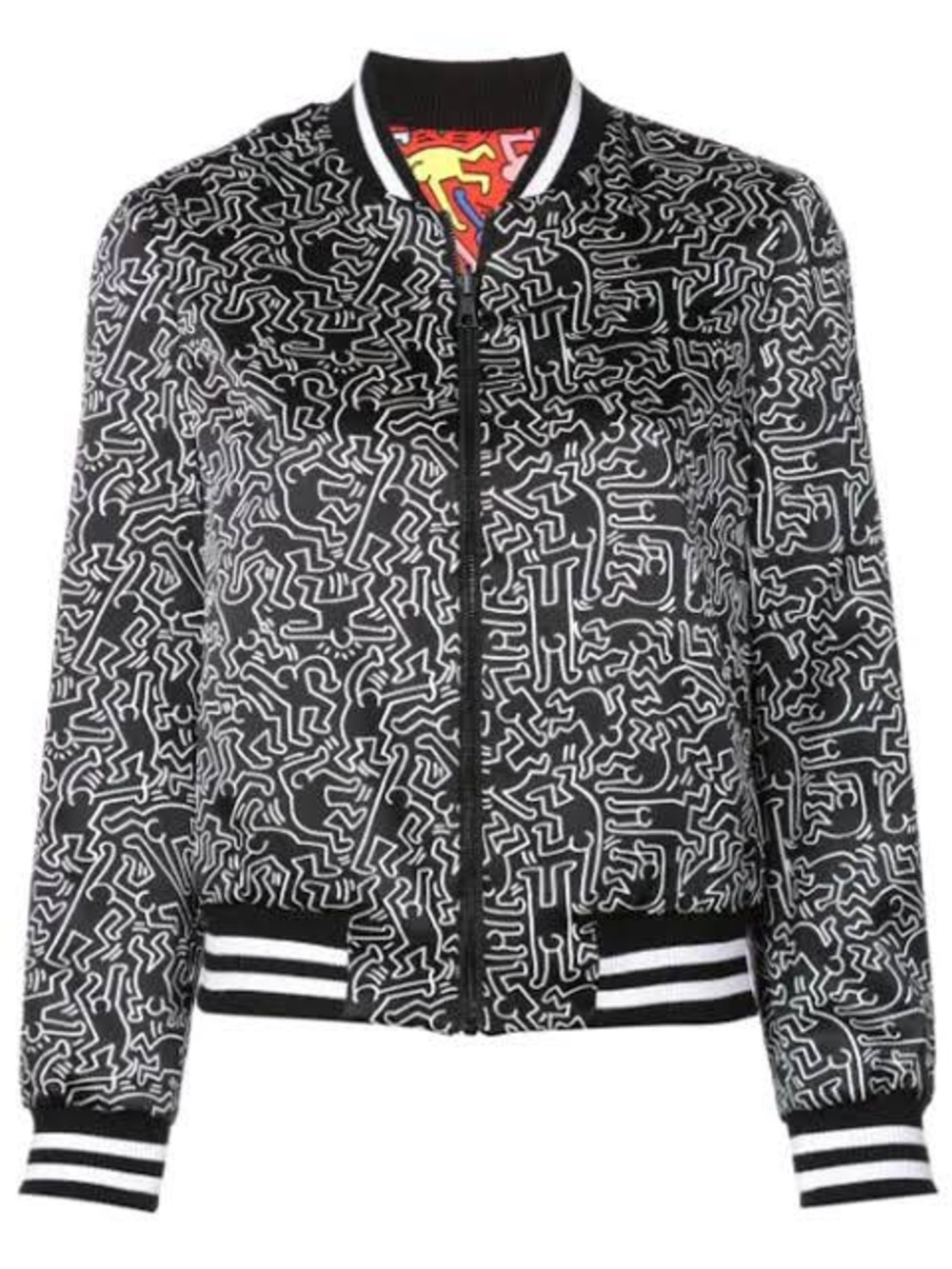 Alice and Olivia x Keith Haring Silk Bomber Jacket